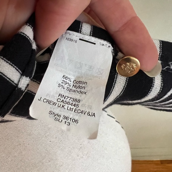 J.Crew Striped Navy Blue Cardigan Golden Buttons | Size S | Nautical - Picture 8 of 8